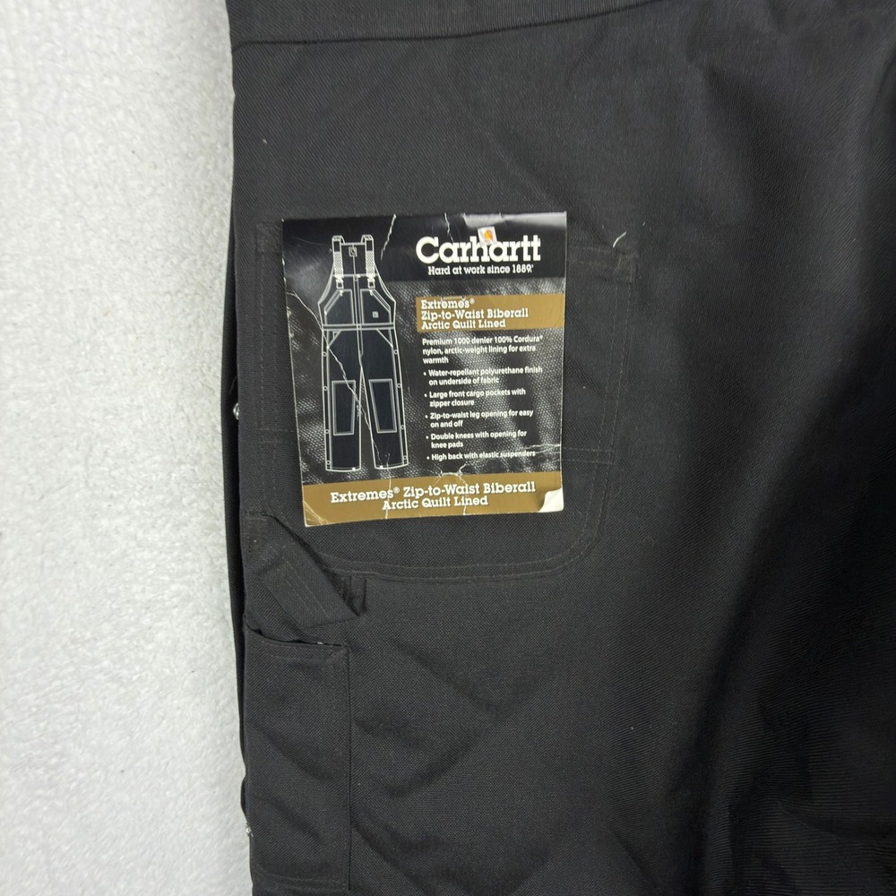 Carhartt Yukon Zip-To-Waist Biberalls Mens 46x30 R33 BLK Black NWT Bibs Overalls